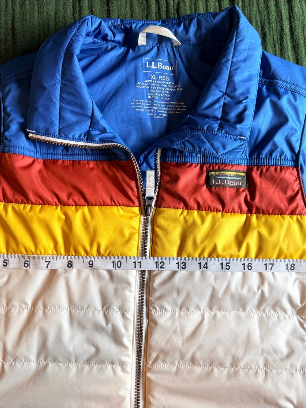 L.L. Bean Mountain Classic Puffer Vest XL Retro Colorblock (Gorpcore, Heritage) - Picture 4 of 5